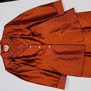 Women's Copper Satin Blazer Jacket & Skirt